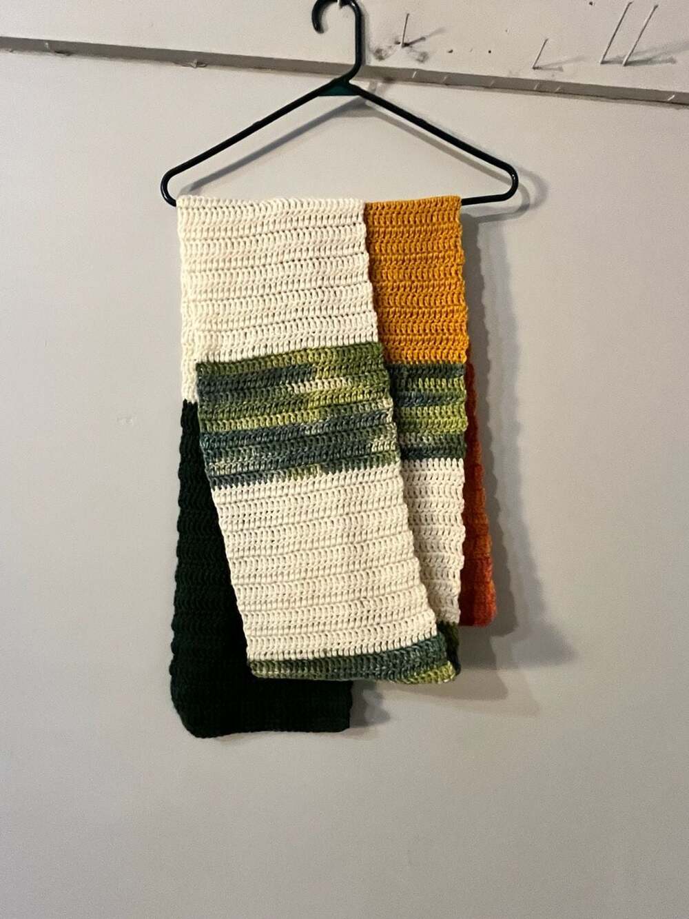 Handmade Crochet Colorblock Winter Scarf Multicolor 010-066
